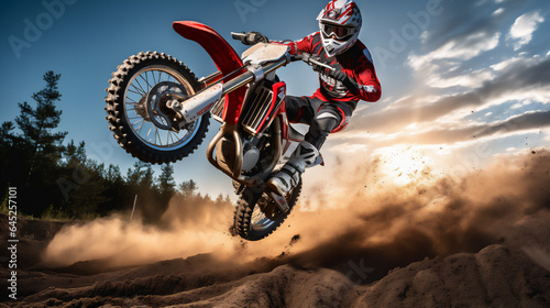 Motocross Racers on Dirt . Extreme Sports and Motorsports photos. Ai generative. © Unique Creations