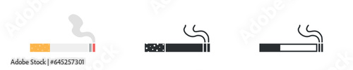 Cigarette icon in flat style. Smoking vector illustration on isolated background. Tobacco sign business concept.