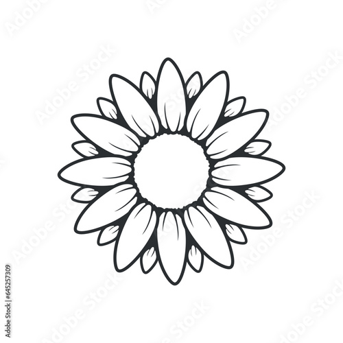 Sunflower icon in flat style. Flora vector illustration on isolated background. Sunflower sign business concept.