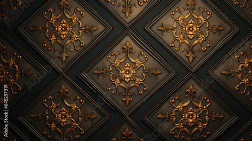 Decorative elements in the form of gold on a black background.