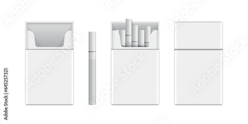 Packet of cigarettes icon in flat style. Smoking vector illustration on isolated background. Tobacco box sign business concept.