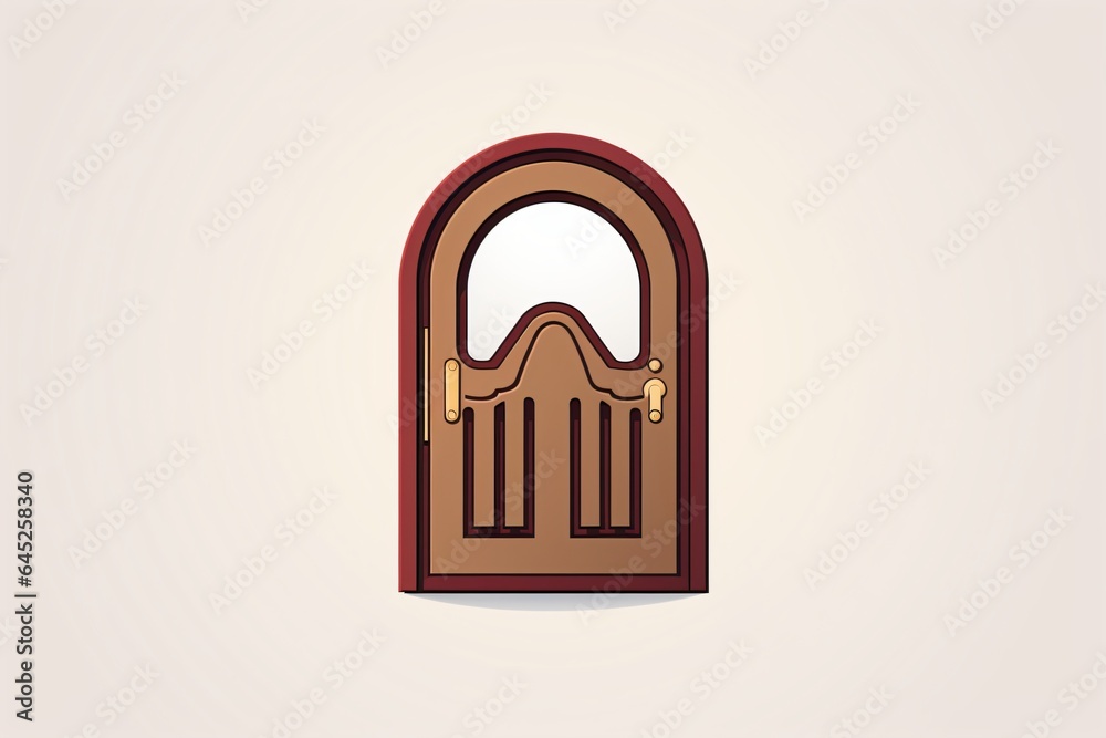 Isolated door icon design in cartoon style