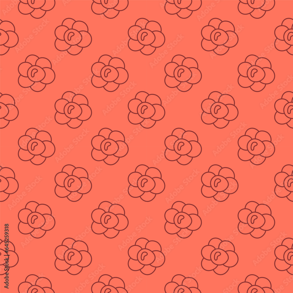 Bacteria vector Biology concept red thin line seamless pattern Bacteria vector Biology concept red thin line seamless pattern