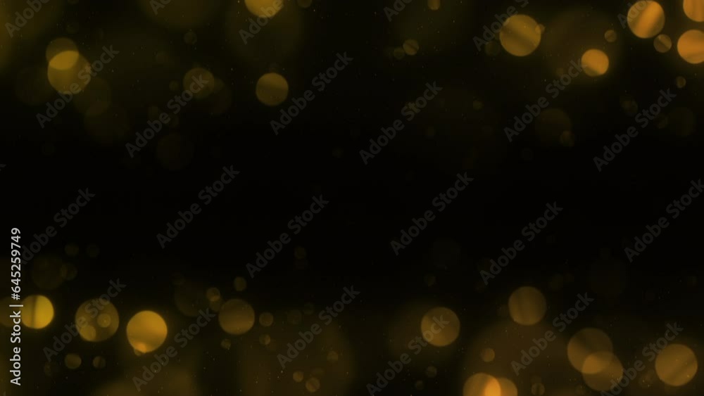 Bokeh made of small yellow circles on black