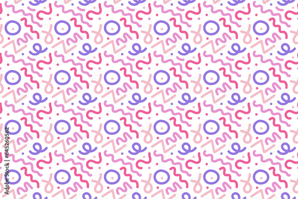 Seamless scribble lines abstract pattern illustration in squiggle style.