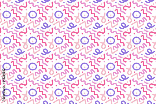 Seamless scribble lines abstract pattern illustration in squiggle style.