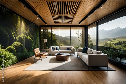 a biophilic-inspired home interior that seamlessly integrates nature into the design © Safdar