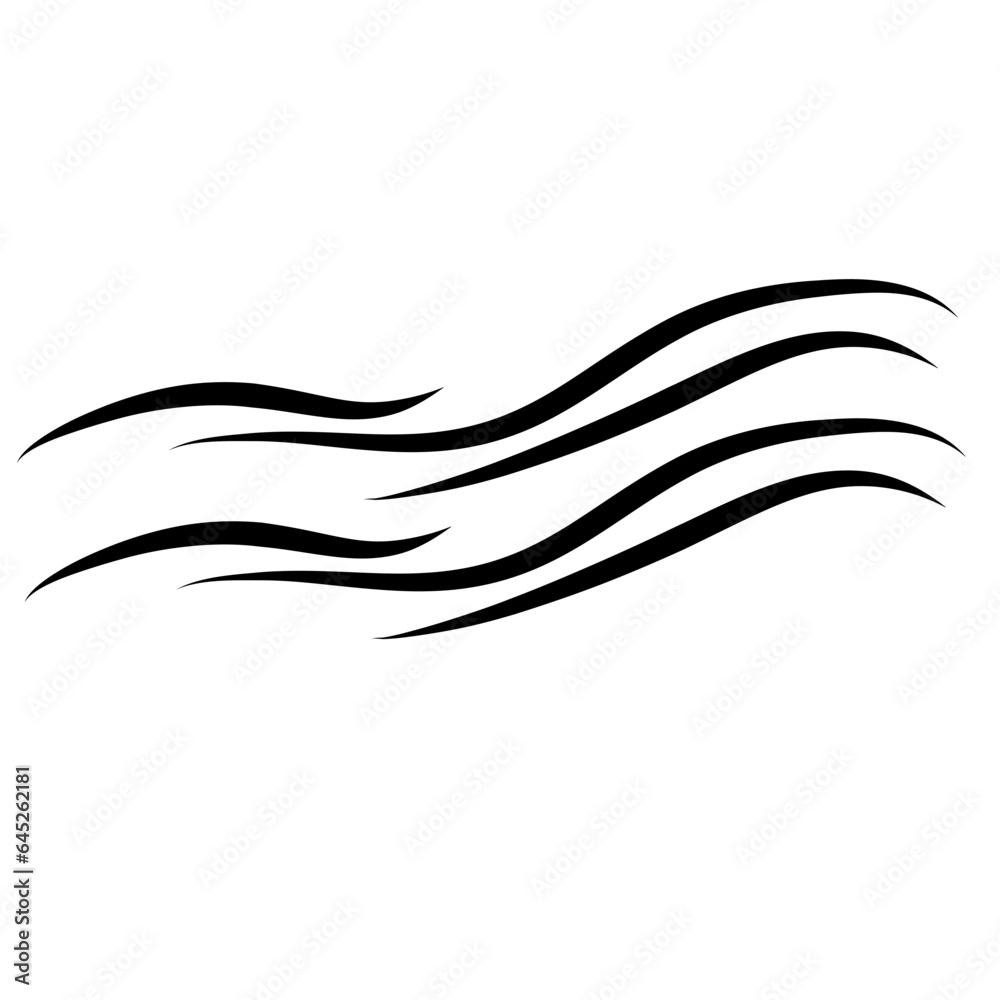 Doodle Of Wind Gust Isolated on a White Background Doodle Of Wind Gust Isolated on a White Background