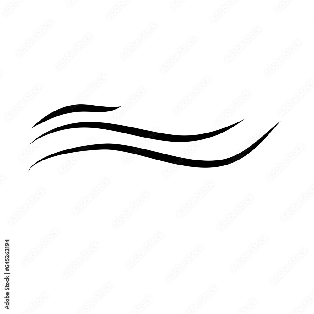 Doodle Of Wind Gust Isolated on a White Background Doodle Of Wind Gust Isolated on a White Background