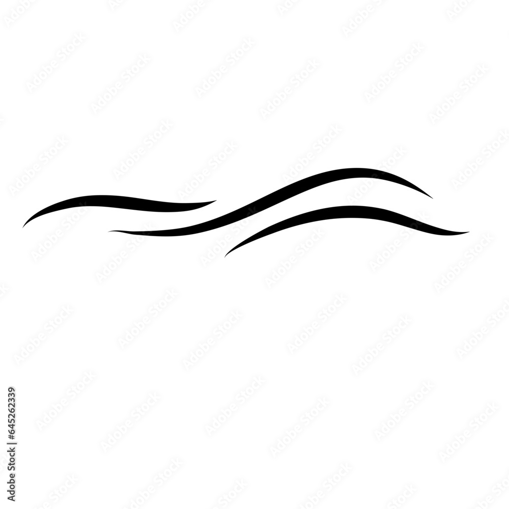 Doodle Of Wind Gust Isolated on a White Background Doodle Of Wind Gust Isolated on a White Background