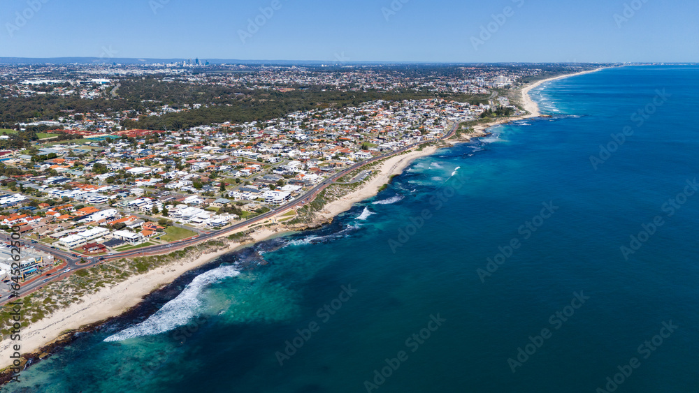 Western Australian coastline with clear blue water along the shore