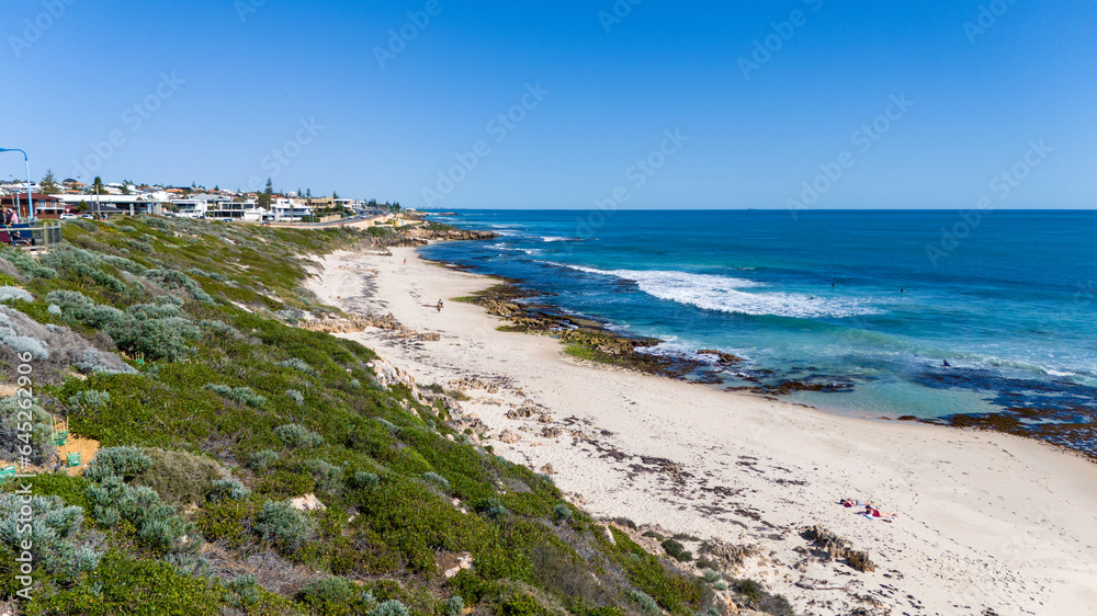 Western Australian coastline with clear blue water along the shore
