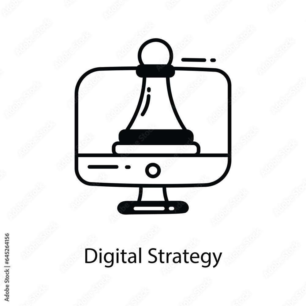 Digital Strategy doodle Icon Design illustration. Marketing Symbol on White background EPS 10 File Digital Strategy doodle Icon Design illustration. Marketing Symbol on White background EPS 10 File