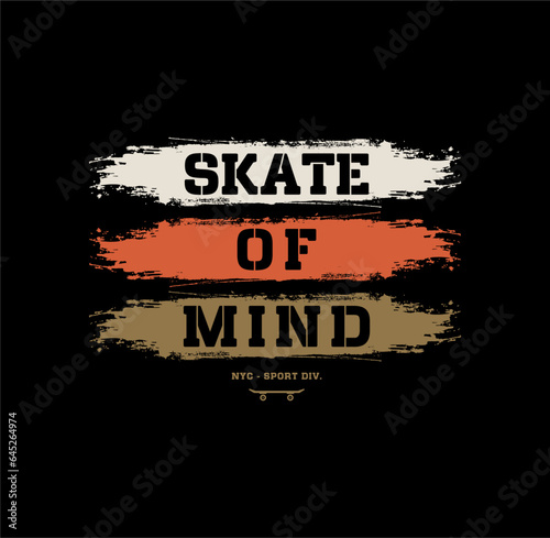 Skate Of Mind, Brooklyn,NYC , typography graphic design, for t-shirt prints, vector illustration