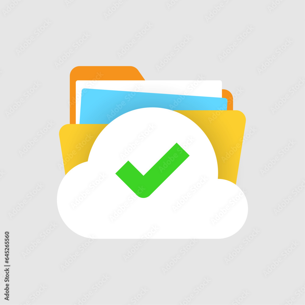success upload data, document, file to cloud storage folder concept illustration flat design vector eps10. modern graphic element for landing page, empty state ui, infographic, icon
