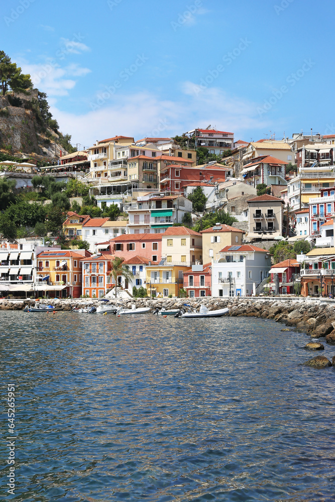 scenery of Parga town Preveza Greece - famous summer destination at Epirus Greece