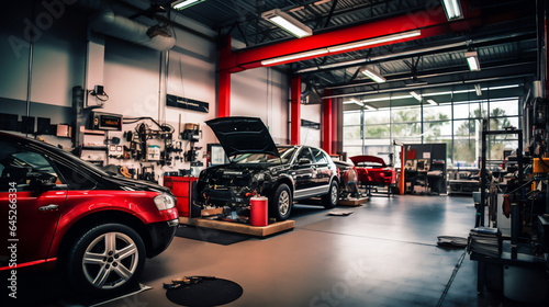 Wallpaper Mural Car Service Station Interior. Car Mechanic Workshop. Ai generative. Torontodigital.ca
