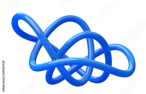 Blue loop line, 3d render
