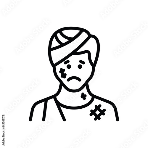Black line icon for victim 