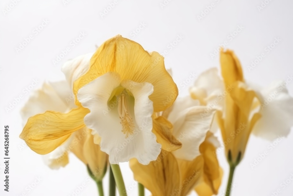 Yellow and white flowers arranged in a vase Yellow and white flowers arranged in a vase