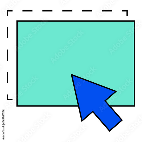 Drag and drop icon line filled illustration