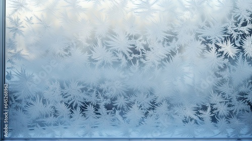 Cold windowpane adorns itself with intricate frost patterns, a fleeting display of nature's artistic flair, season, tree, snowballs, skates, snowdrift, christmas, white color, night. Generated by AI. © Anastasia