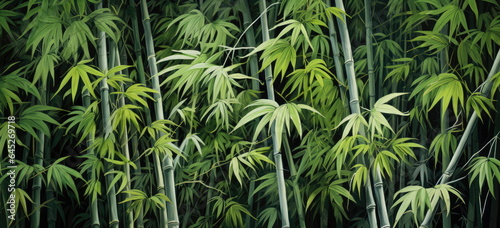 bamboo art, oriental style. © killykoon