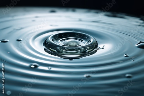A single water drop on a dark background