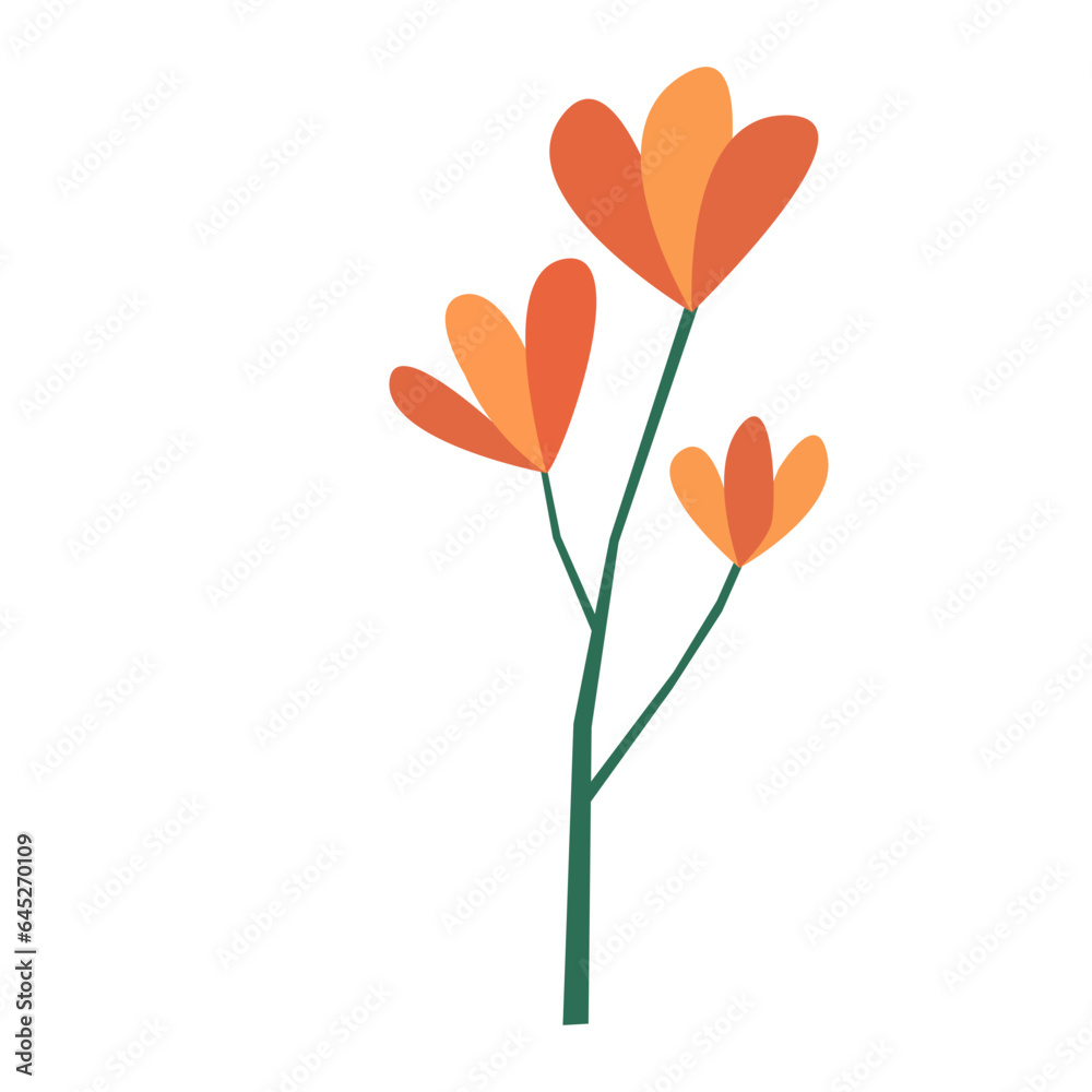 Orange flower flat illustration Orange flower flat illustration