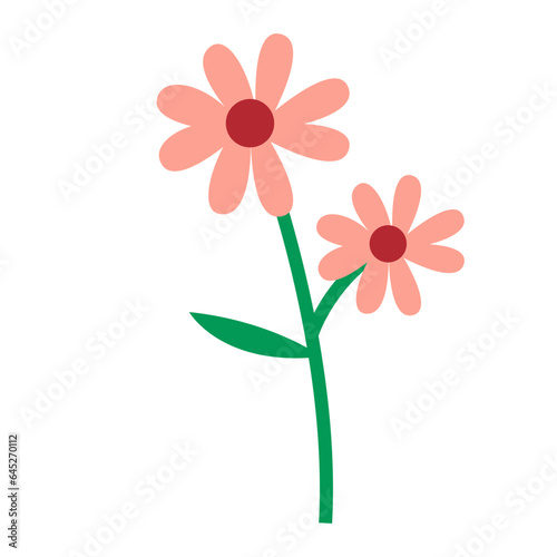 Pink flower flat illustration