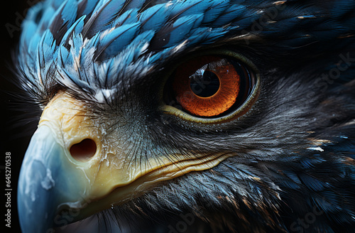 Closeup of eagle red eye. Generative AI