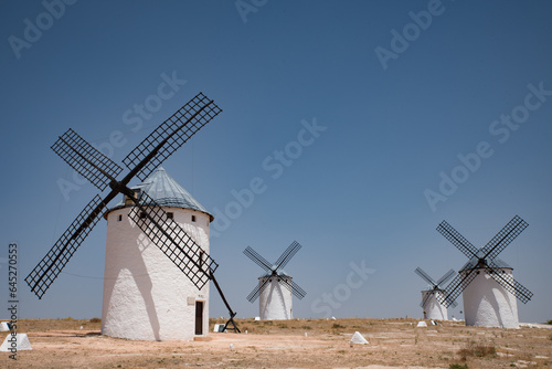 Don Quixote Windmills in Campo de Criptana,  Ciudad Real, Castilla-La Mancha, Spain. photo