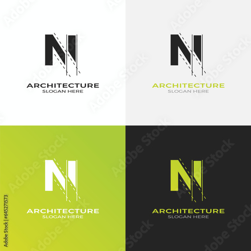 Architect Logo-initial letter N for architecture logo design free download vector 