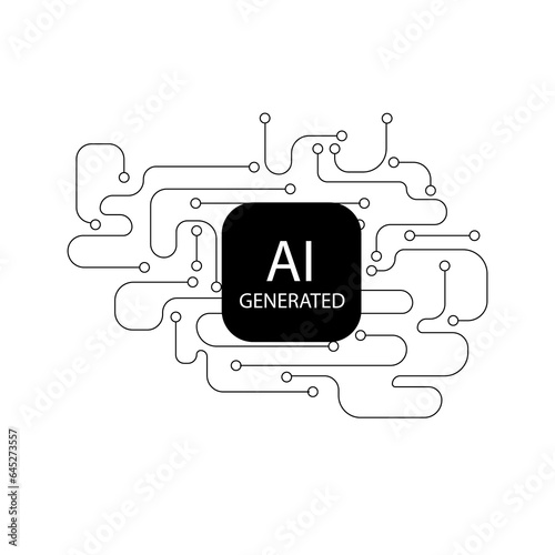 Artificial intelligence generated icon vector AI sign for graphic design, logo, website, social media, mobile app