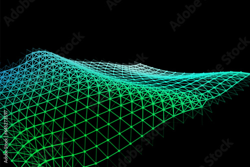 Vector background of net cells. Fish football sport syrface. Fluid flow on wind. Flag fabric data processing.