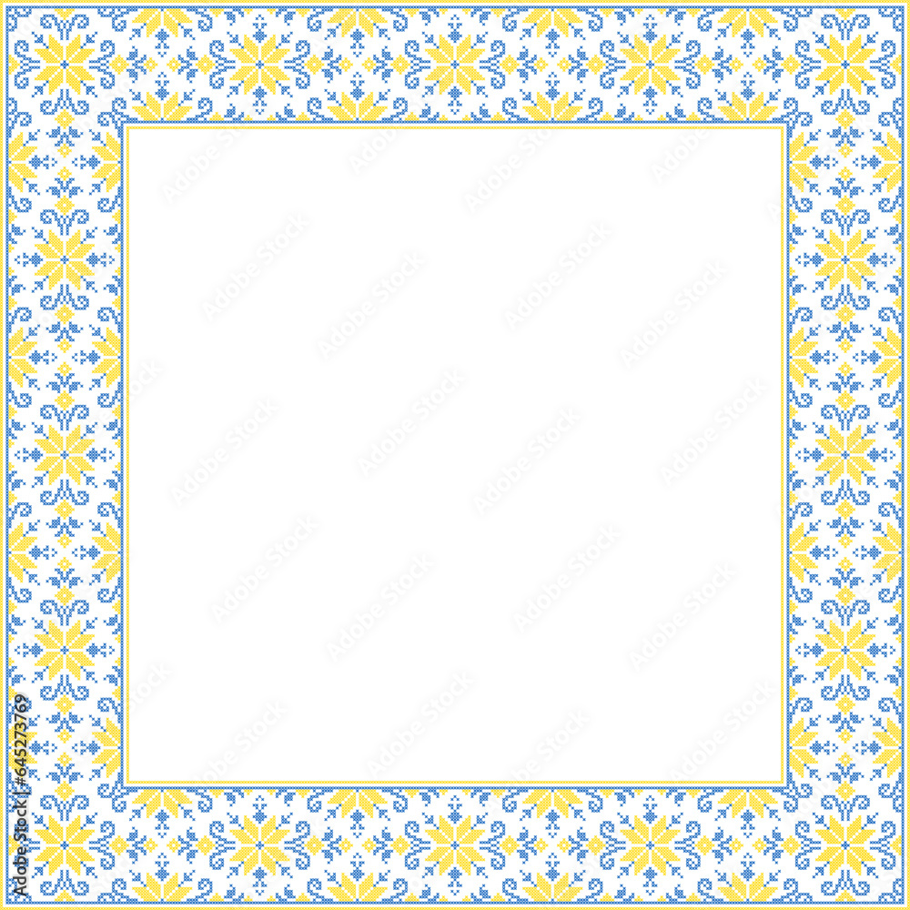 Vector illustration of Ukrainian ornament in ethnic style, identity, vyshyvanka, embroidery for print clothes, websites, banners. Background. Geometric design, border, copy space, frame Vector illustration of Ukrainian ornament in ethnic style, identity, vyshyvanka, embroidery for print clothes, websites, banners. Background. Geometric design, border, copy space, frame