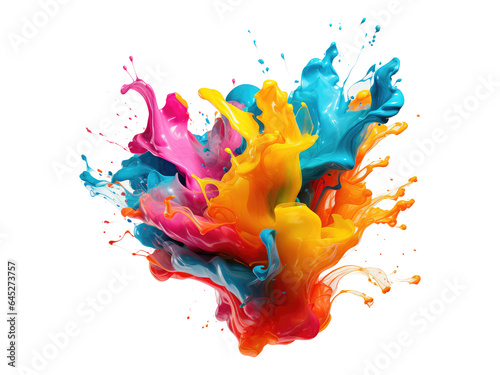 Colourful paint splash . Generative AI