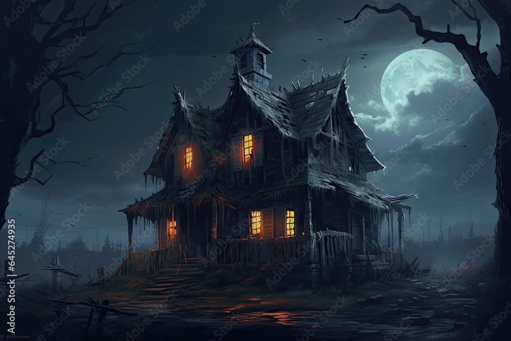 spooky Halloween house