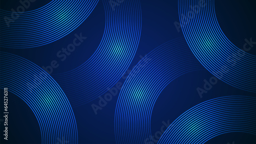 Dark blue simple abstract background with lines in a curved style geometric style as the main element.