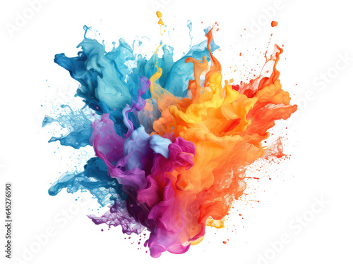 watercolor image of colorful paint splash . Generative AI © kharom