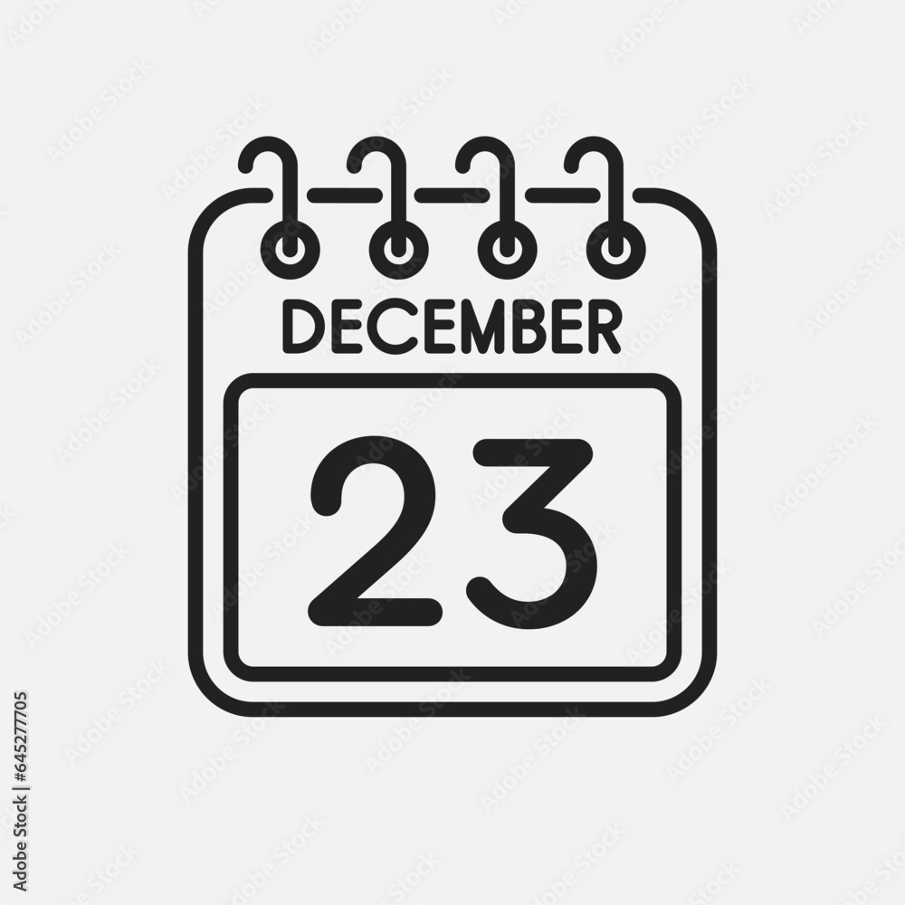 Icon page calendar day - 23 December Icon page calendar day - 23 December