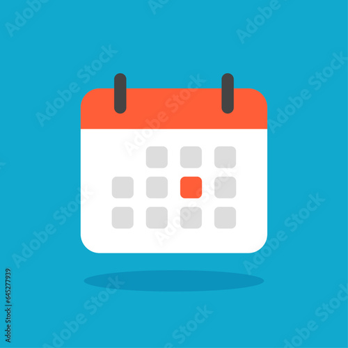 Calendar simple colour icon. Schedule symbol. Vector illustration isolated.