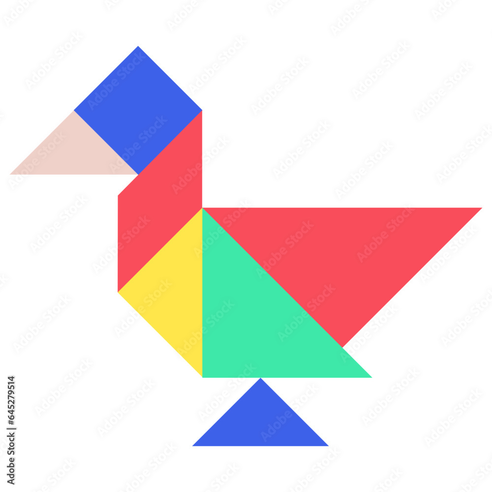 Tangram duck flat illustration Tangram duck flat illustration