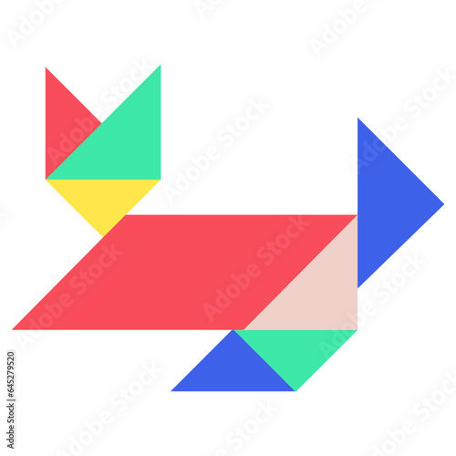 Free Download Tangram fox flat illustration - GFXLoad