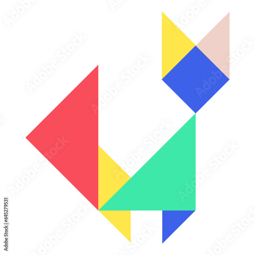 Free Download Tangram fox flat illustration - GFXLoad