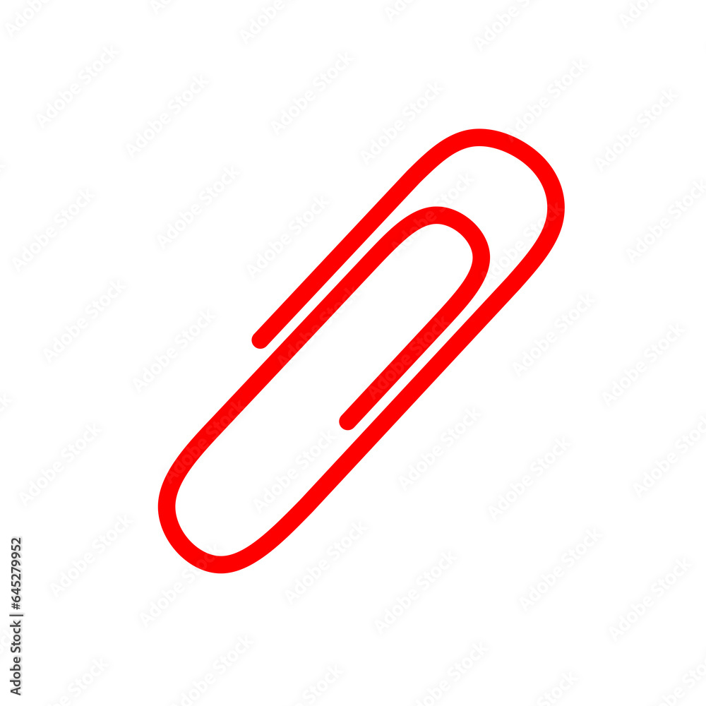 red paper clip vector on white background red paper clip vector on white background