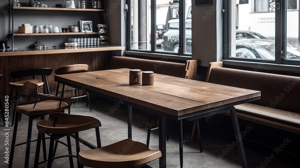 Boho and cozy coffee house interior in urban style Boho and cozy coffee house interior in urban style
