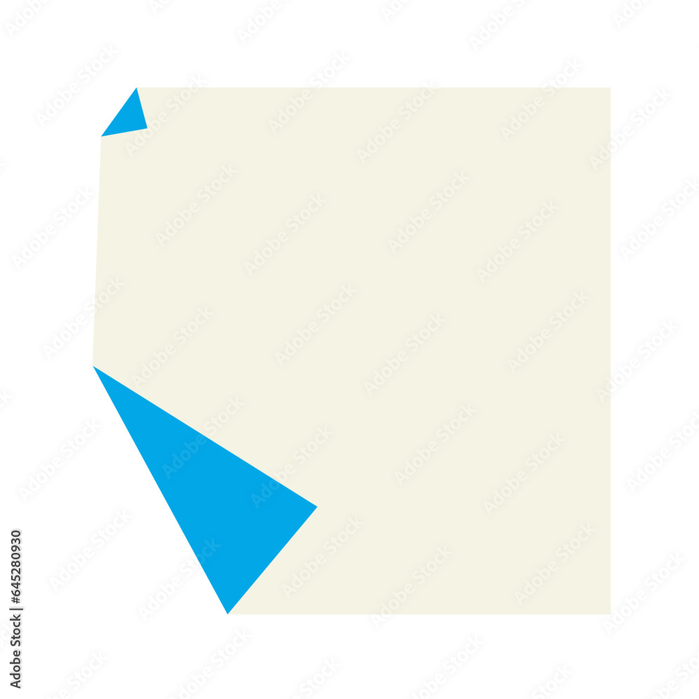 Folded square shape paper flat illustration Folded square shape paper flat illustration