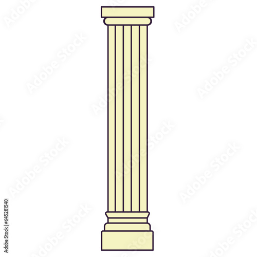 Doric column line filled illustration