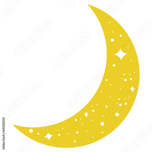 Crescent moon flat illustration